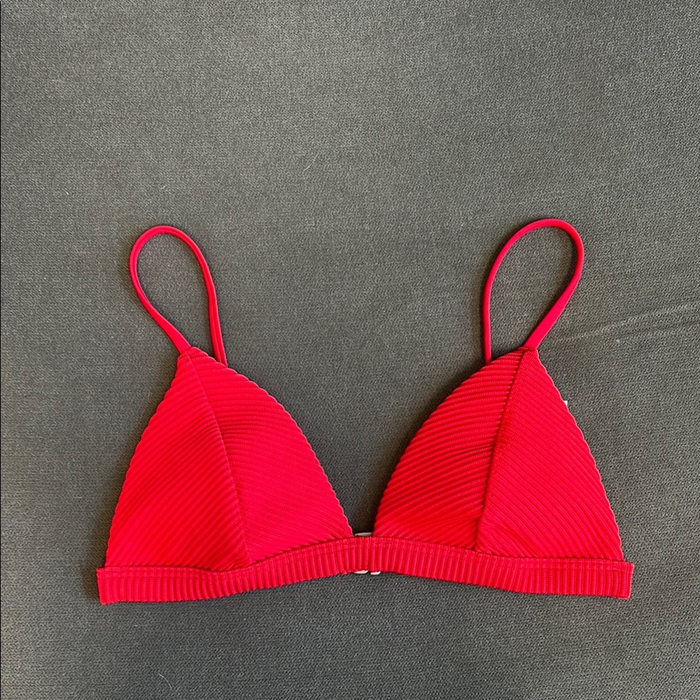 Red Triangle Bikini Top